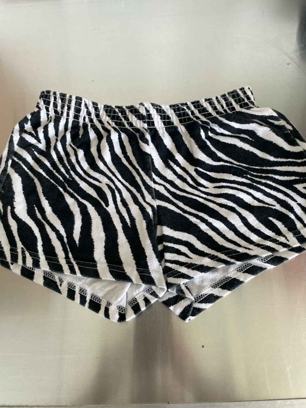 Soffe Zebra Print Terry Athletic Shorts - Black & White